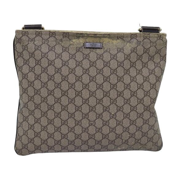 GUCCI GG Supreme Shoulder Bag Pvc Leather Beige - Picture 2 of 12